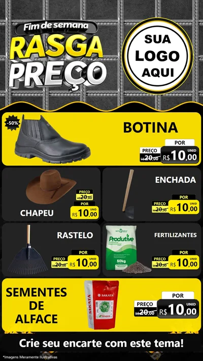 Modelo de TV para TV Vertical com o tema Fim de Semana Rasga Preço para Agropecuária