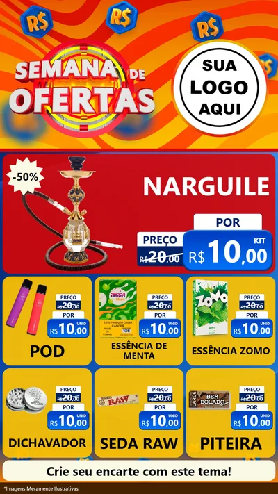 Modelo de Rede Social para Stories com o tema Semana de Ofertas para Tabacaria