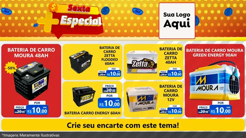 Modelo de TV para TV Horizontal com o tema Sexta Mais Especial para Baterias Elétricas