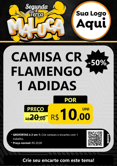 Modelo de Cartaz para Cartaz A4 Vertical com o tema Segunda e Terça Maluca para Roupas e acessórios