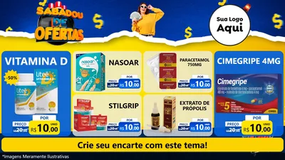 Modelo de TV para TV Horizontal com o tema Sabadou de Ofertas para Farmácia