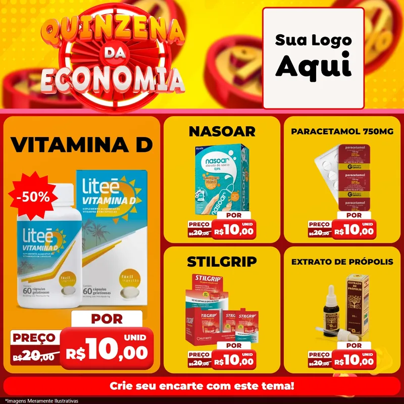 Modelo de Rede Social para Feed Facebook com o tema Quinzena Da Economia para Farmácia