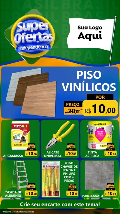 Modelo de Rede Social para Stories com o tema Super Ofertas de Independência para Material para Construção