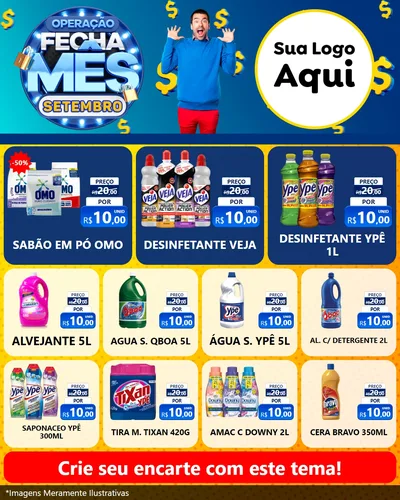 Modelo de Rede Social para Feed Instagram com o tema Operação Fecha Mês Setembro para Produtos de Limpeza
