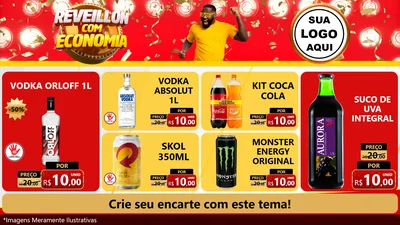 Modelo de TV para TV Horizontal com o tema Réveillon com Economia para Distribuidora de bebidas