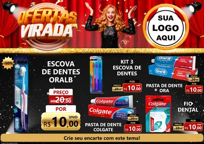 Modelo de Encarte para Encarte A4 Horizontal com o tema Ofertas da Virada para Higiene Pessoal