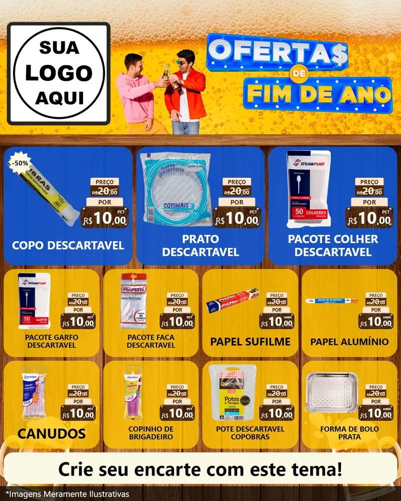 Modelo de Rede Social para Feed Instagram com o tema Ofertas de Fim de Ano para Embalagens