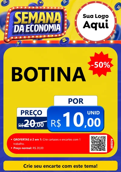 Modelo de Cartaz para Cartaz A4 Vertical com o tema Semana da Economia para Agropecuária