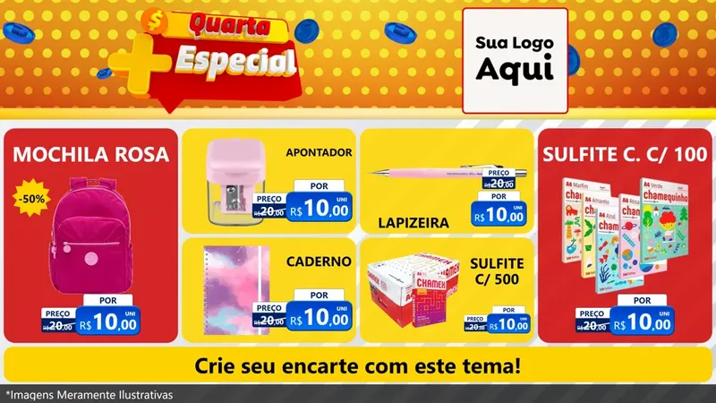 Modelo de TV para TV Horizontal com o tema Quarta Mais Especial para Papelaria
