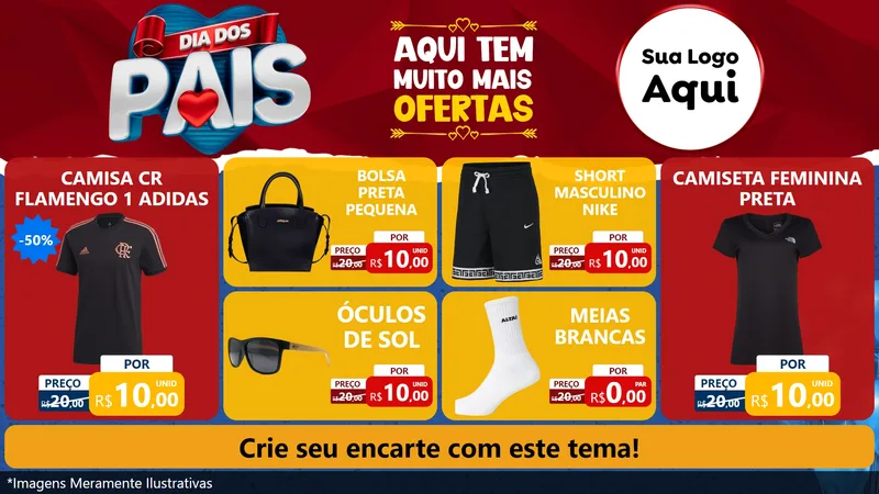 Modelo de TV para TV Horizontal com o tema Dia dos Pais para Roupas e acessórios