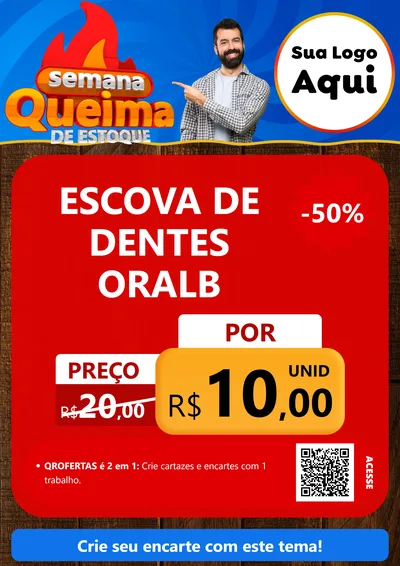 Modelo de Cartaz para Cartaz A4 Vertical com o tema Semana Queima de Estoque para Higiene Pessoal