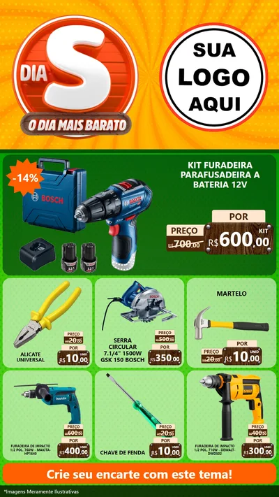 Modelo de Rede Social para Stories com o tema Dia S - O Dia Mais Barato para Maquinas e Ferramentas