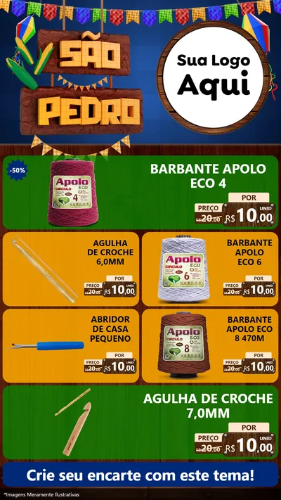 Modelo de TV para TV Vertical com o tema São Pedro para Armarinho e Aviamentos