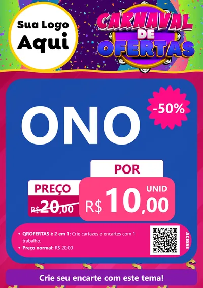 Modelo de Cartaz para Cartaz A4 Vertical com o tema Carnaval de Ofertas para Óticas