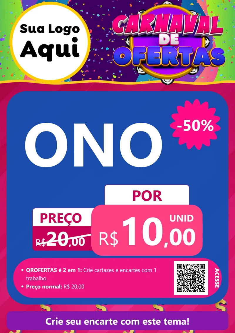 Modelo de Cartaz para Cartaz A4 Vertical com o tema Carnaval de Ofertas para Óticas