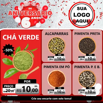 Modelo de Rede Social para Feed Facebook com o tema Promoção de Aniversário - 6 Anos para Produtos Naturais