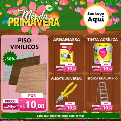 Modelo de Rede Social para Feed Facebook com o tema Mês da Primavera para Material para Construção