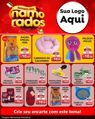 Modelo de Rede Social para Feed Instagram com o tema Semana dos namorados para Pet Shop