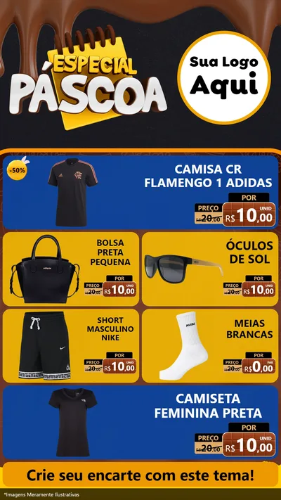 Modelo de TV para TV Vertical com o tema Especial Páscoa para Roupas e acessórios