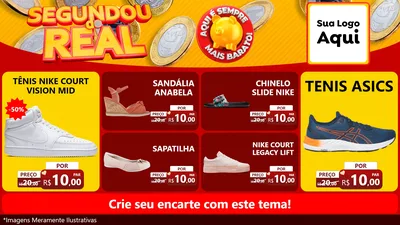 Modelo de TV para TV Horizontal com o tema Segundou do Real para Calçados