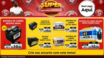 Modelo de TV para TV Horizontal com o tema Super Segunda Imperdível para Baterias Elétricas
