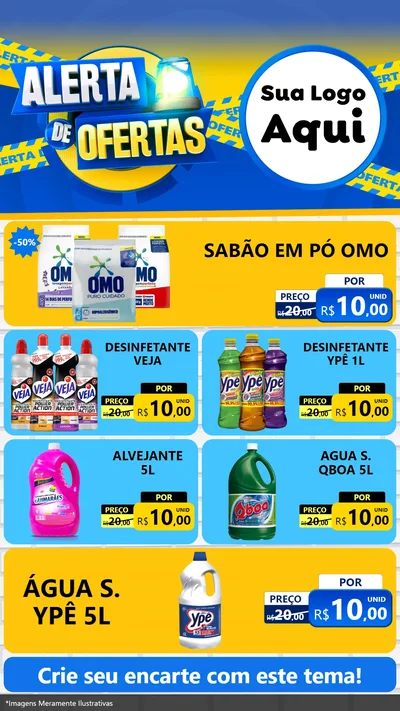 Modelo de TV para TV Vertical com o tema Alerta de Ofertas para Produtos de Limpeza