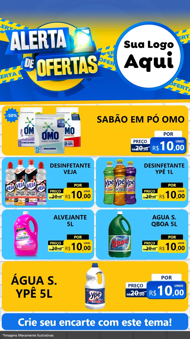 Modelo de TV para TV Vertical com o tema Alerta de Ofertas para Produtos de Limpeza
