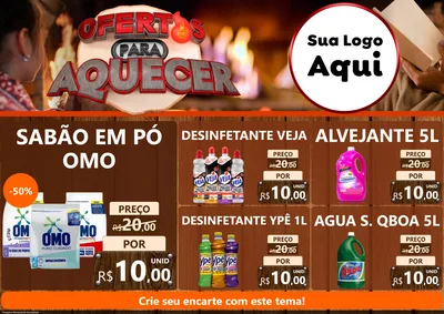 Modelo de Encarte para Encarte A4 Horizontal com o tema Ofertas Para Aquecer para Produtos de Limpeza