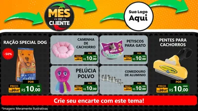 Modelo de TV para TV Horizontal com o tema Mês do Cliente para Pet Shop