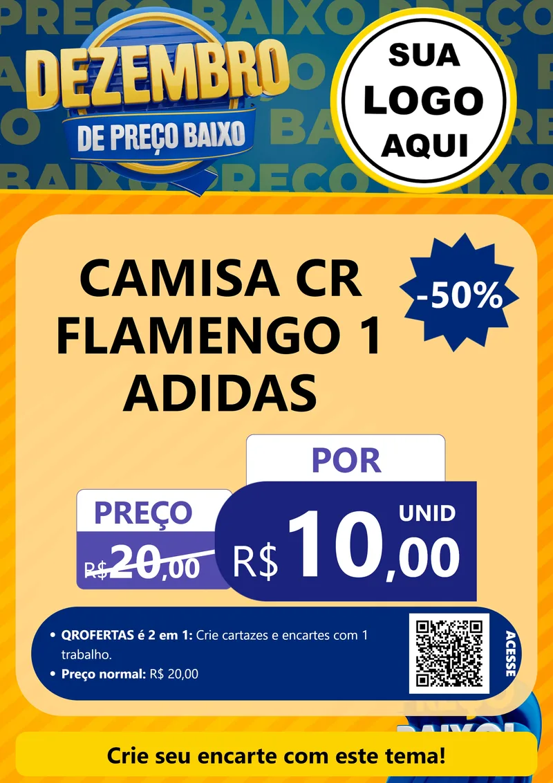 Modelo de Cartaz para Cartaz A4 Vertical com o tema Dezembro de Preço Baixo para Roupas e acessórios