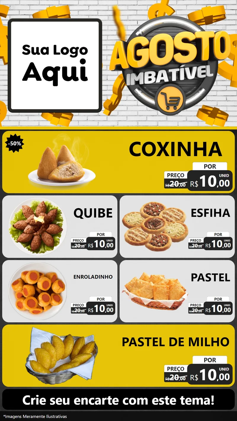 Modelo de TV para TV Vertical com o tema Agosto imbatível para Salgadaria