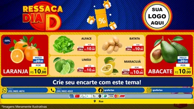 Modelo de TV para TV Horizontal com o tema Ressaca Dia D para Hortifrúti