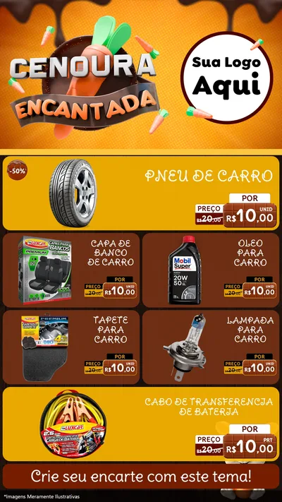 Modelo de TV para TV Vertical com o tema Cenoura Encantada - Páscoa para Auto peças