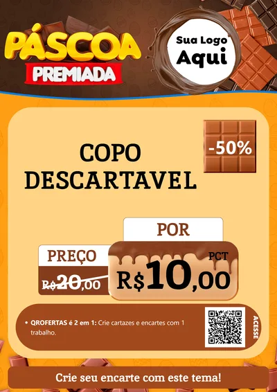 Modelo de Cartaz para Cartaz A4 Vertical com o tema Páscoa Premiada para Embalagens