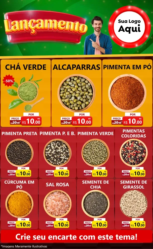 Modelo de Encarte para Encarte Grande com o tema Lançamento para Produtos Naturais