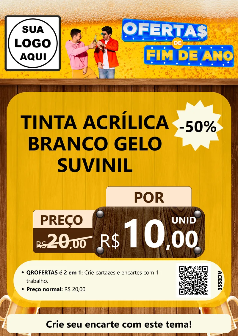 Modelo de Cartaz para Cartaz A4 Vertical com o tema Ofertas de Fim de Ano para Tintas e Ferramentas