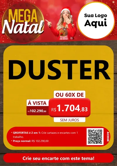 Modelo de Cartaz para Cartaz A4 Vertical com o tema Mega Natal para Concessionaria de Carros