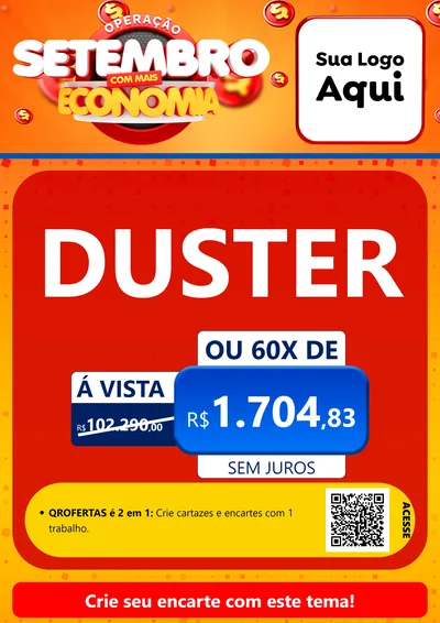 Modelo de Cartaz para Cartaz A4 Vertical com o tema Operação Setembro Com Muita Economia para Concessionaria de Carros
