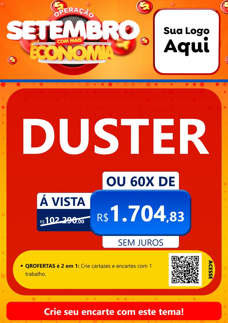 Modelo de Cartaz para Cartaz A4 Vertical com o tema Operação Setembro Com Muita Economia para Concessionaria de Carros