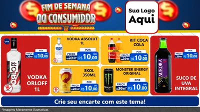 Modelo de TV para TV Horizontal com o tema Fim de Semana do Consumidor para Distribuidora de bebidas