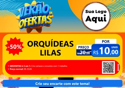 Modelo de Cartaz para Cartaz A4 Horizontal com o tema Verão de Ofertas para Floricultura e jardim