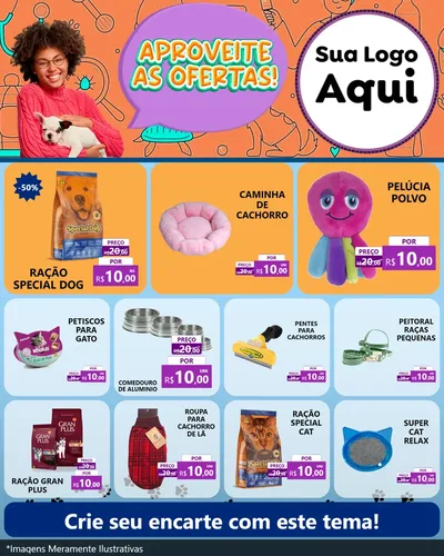 Modelo de Rede Social para Feed Instagram com o tema Aproveite As Ofertas - Pet Shop para Pet Shop