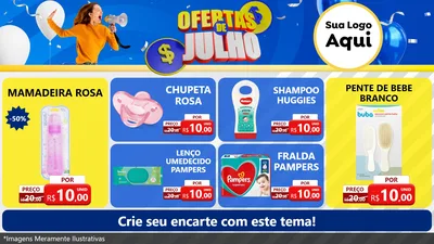 Modelo de TV para TV Horizontal com o tema Ofertas de Julho para Bebês