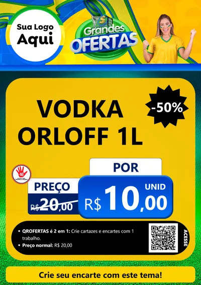 Modelo de Cartaz para Cartaz A4 Vertical com o tema Grandes Ofertas para Distribuidora de bebidas