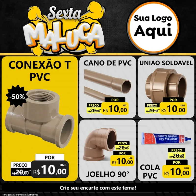 Modelo de Rede Social para Feed Facebook com o tema Sexta Maluca para Tubos e conexões