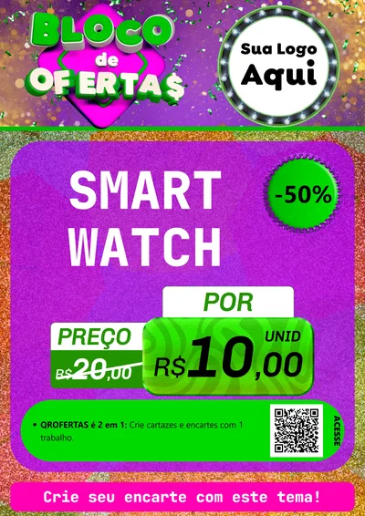 Modelo de Cartaz para Cartaz A4 Vertical com o tema Bloco de Ofertas para Informática