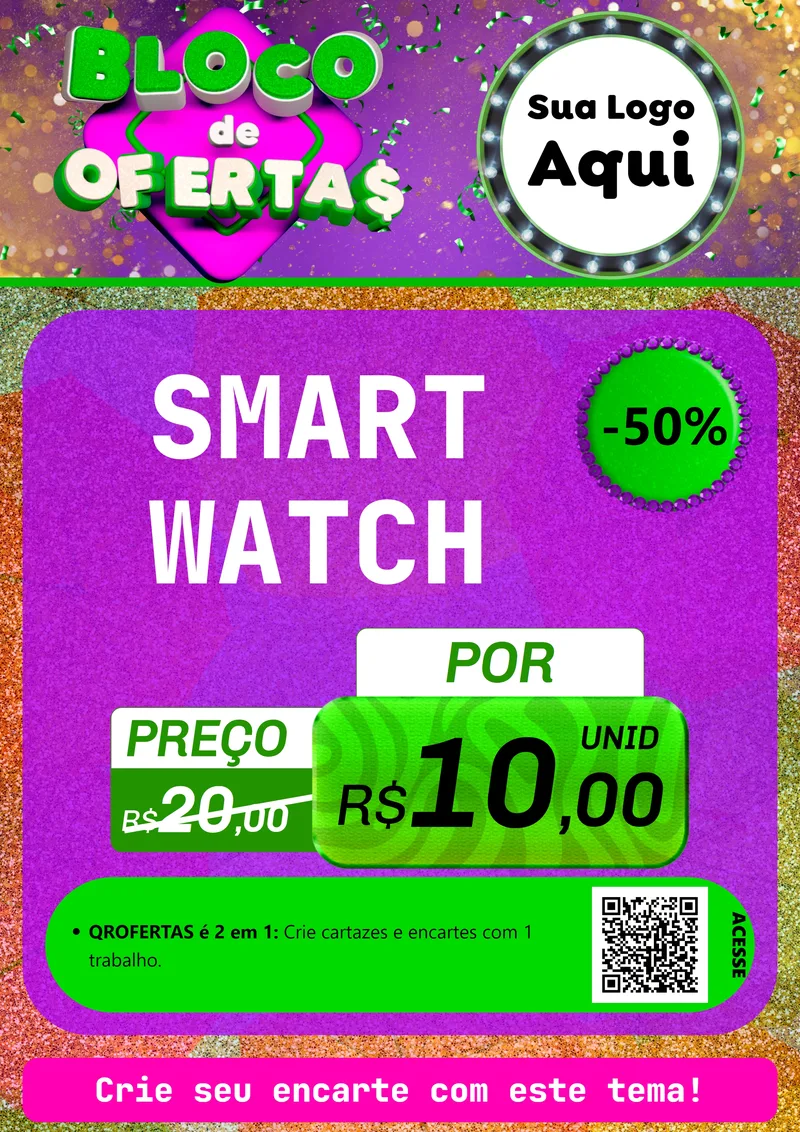 Modelo de Cartaz para Cartaz A4 Vertical com o tema Bloco de Ofertas para Informática