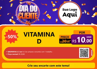 Modelo de Cartaz para Cartaz A4 Horizontal com o tema Dia do Cliente para Farmácia