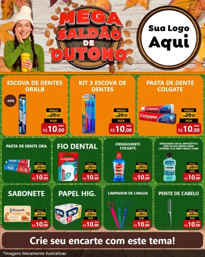 Modelo de Rede Social para Feed Instagram com o tema Mega Saldão de Outono para Higiene Pessoal