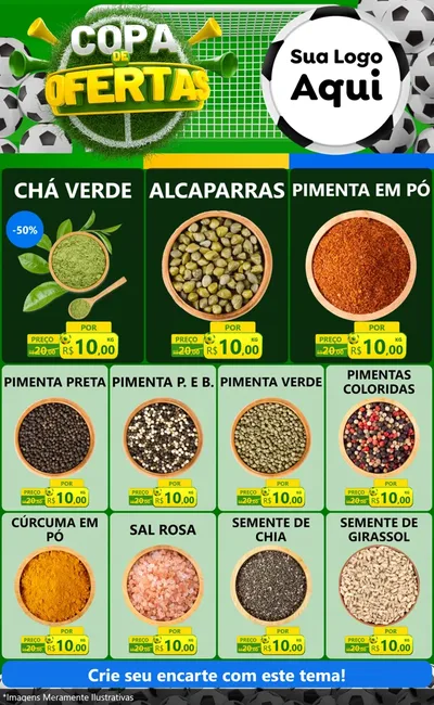 Modelo de Encarte para Encarte Grande com o tema Copa De Ofertas para Produtos Naturais